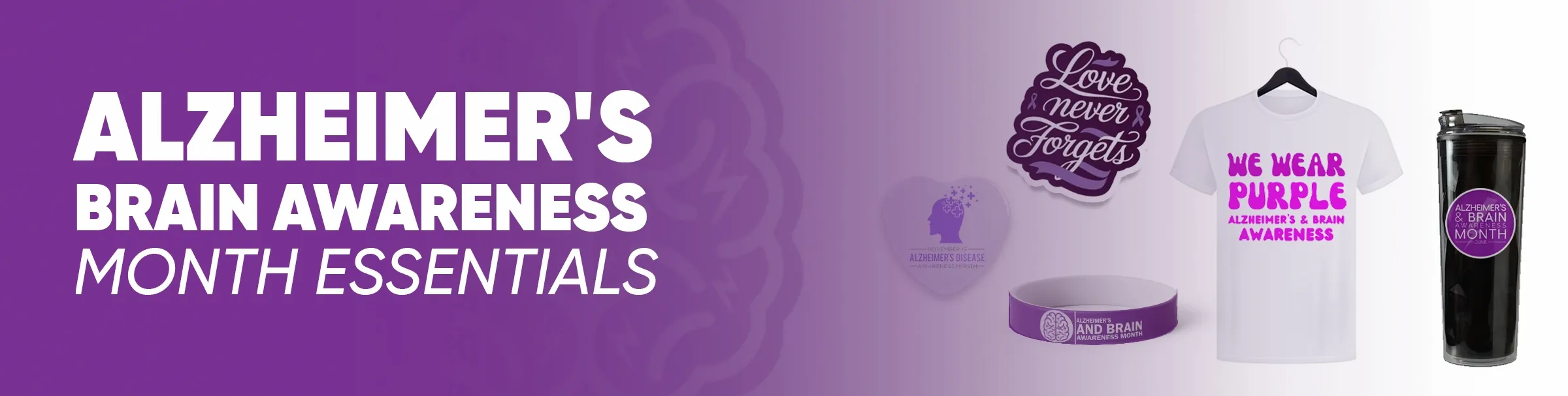 CustomShotGlassNow.com Alzheimer's Brain Awareness Month
