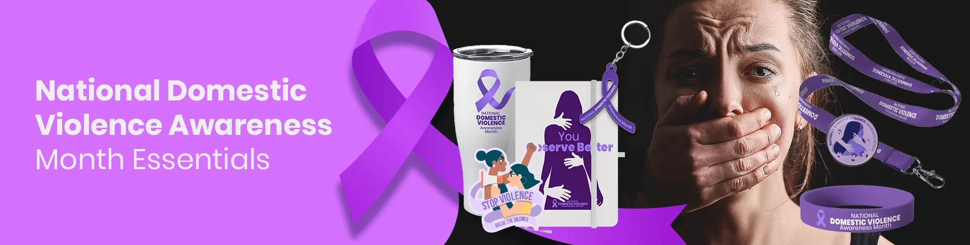 CustomShotGlassNow.com National Domestic Violence Awareness Month