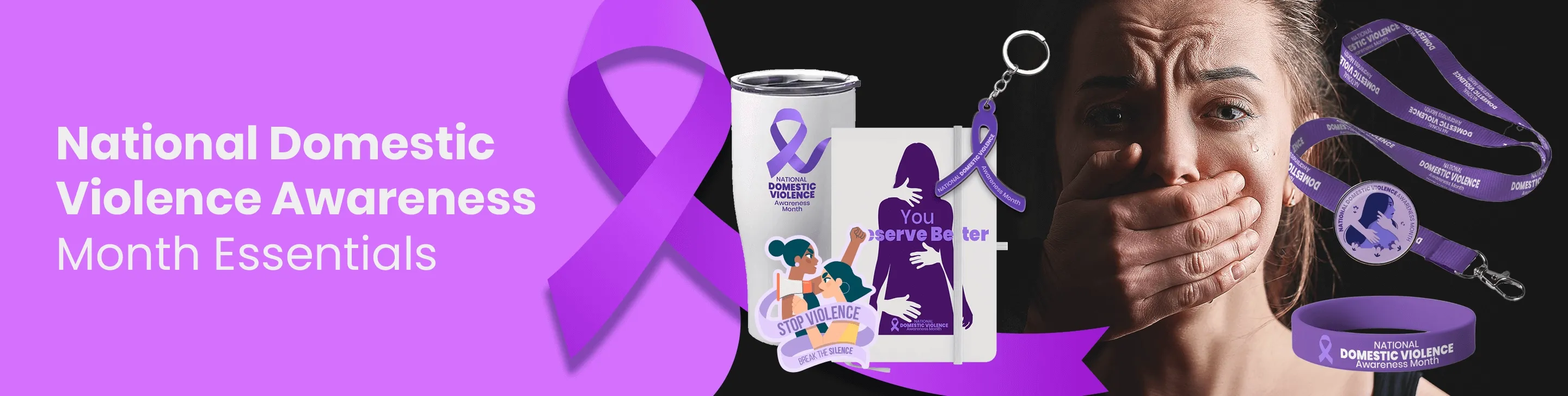 CustomShotGlassNow.com National Domestic Violence Awareness Month