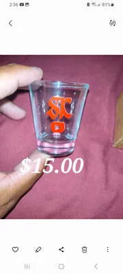 This is my shot glass for my YouTube channel scratcher King this is my second time ordering from this website there are perfect in every way