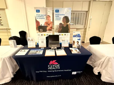 Custom Rectangle Table Covers - My new branded tablecloth on display ready for a local business exhibition