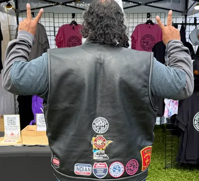 Woven Patches - This customer purchased two of our patches Motorcycles Guns  Boobs and Motorcycles Guns  Whatever Both of which they promptly went to the onsite seamstress and had them sewn on They already had one of our Motorcycles Guns  Whiskey patches from a previous event Our company ordered all of these through Custom Patch Factory and we intend to order more Awesome patches and great quality