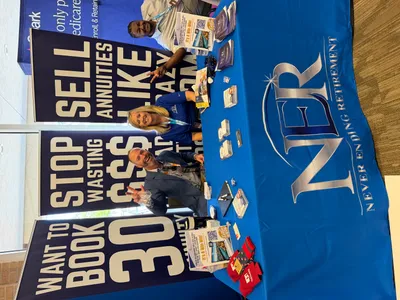Custom Rectangle Table Covers - We did an event for insurance agents My business is never any retirement The tablecloth was a great hit