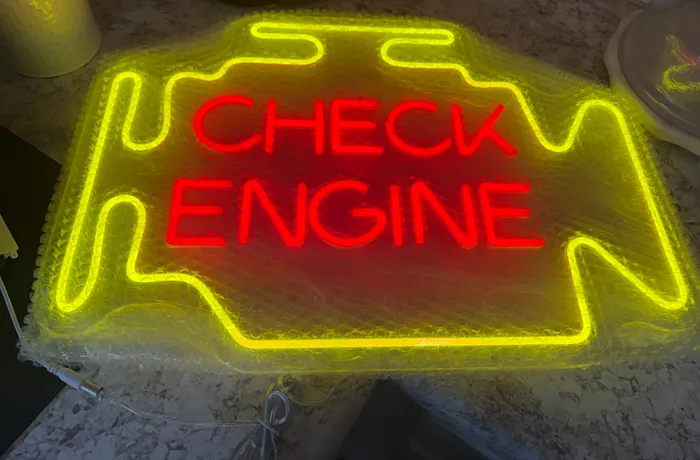 CustomShotGlassNow.com - Check Engine Neon Sign