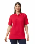 Unisex Midweight Double Pique Polo RED