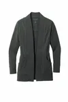 Port Authority Women's Microterry Cardigan LK825 Charcoal