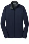 Port Authority Women's Vertical Texture Full-Zip Jacket. L805 True Navy/ Iron Grey