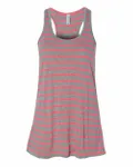 Bella + Canvas Ladies' Flowy Racerback Tank Athletic Heather/ Neon Pink