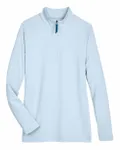 Devon & Jones CrownLux Performance Ladies' Clubhouse Micro-Stripe Quarter-Zip Ocean Blue
