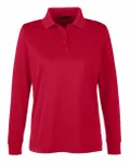 Harriton Ladies' Advantage Snag Protection Plus IL Long Sleeve Polo RED