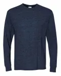 Jerzees Adult DRI-POWER ACTIVE Long-Sleeve T-Shirt Vintage Heather Navy