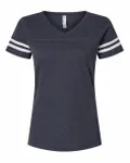 LAT Ladies' Football T-Shirt Vintage Navy/ White