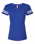 LAT Ladies' Football T-Shirt Vintage Royal/ White