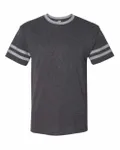 Adult TRI-BLEND Varsity Ringer T-Shirt Black Heather/ Oxford