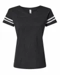 LAT Ladies' Football T-Shirt Vintage Smoke/ White