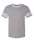 Adult TRI-BLEND Varsity Ringer T-Shirt Oxford/ White