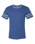 Adult TRI-BLEND Varsity Ringer T-Shirt True Blue Heather/ Oxford