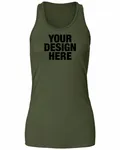 Bella + Canvas Ladies' Flowy Racerback Tank Military Green