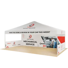 Custom Outdoor Trade Show Displays Heavy Duty 20ft X 10ft - Custom Shot Glass Now