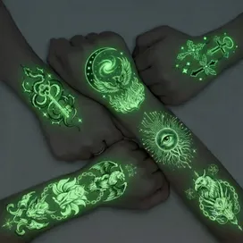 Glow Tattoos with Colorful Imprint - Custom Shot Glass Now