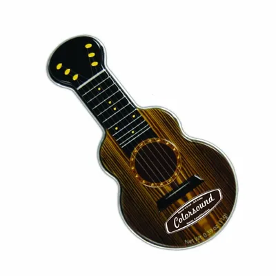 Dark Woodgrain Acoustic Guitar Shaped Mint Tin - Custom Shot Glass Now