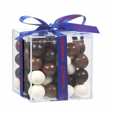 Cube Acrylic Gift Jars - Malt Balls - Custom Shot Glass Now