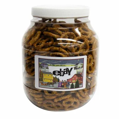 Large Plastic Jar - Salted Mini Pretzels - Custom Shot Glass Now