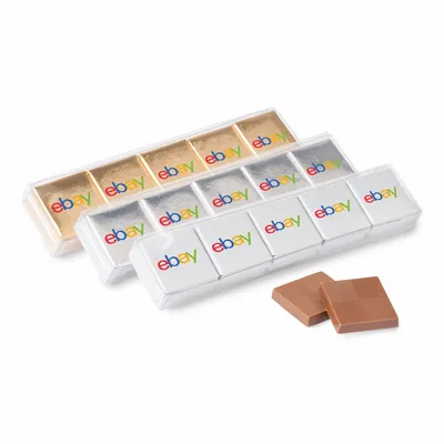 Ten Piece Chocolate Foiled Square Acetate- Full Color - Custom Shot Glass Now