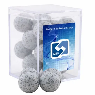 Acrylic Box with Chocolate Golf Balls - Small - Custom Shot Glass Now