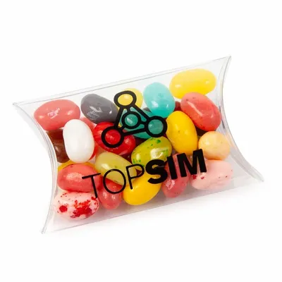 Small Pillow Acetate Box with Jelly Belly - Custom Shot Glass Now
