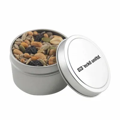Round Tin with Trail Mix - SBF3100 - Custom Shot Glass Now