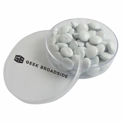 Small Round Acrylic with Chocolate Buttons - Custom Shot Glass Now
