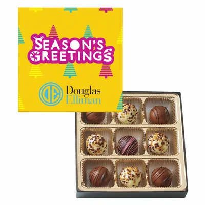 Truffle Gift Box Full Color Lid with 9 Truffles - Custom Shot Glass Now