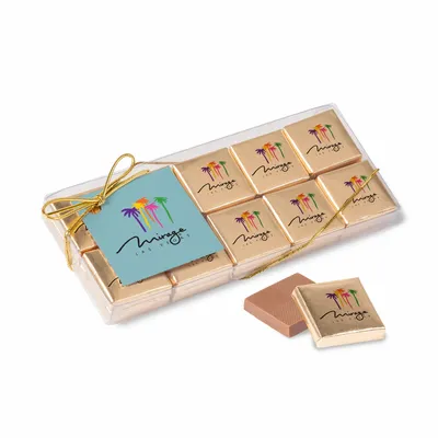 Twenty Piece Chocolate Foiled Square Box-Full Color - Custom Shot Glass Now