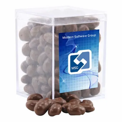 Acrylic Box with Choc Covered Raisins - Small - Custom Shot Glass Now