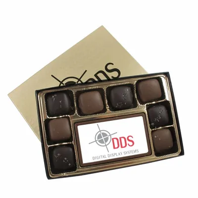 8 Piece Sea Salt Caramels with Digital Printed Centerpiece - Custom Shot Glass Now