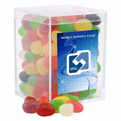Small Acrylic Candy Box with Assorted Jelly Beans - Custom Shot Glass Now