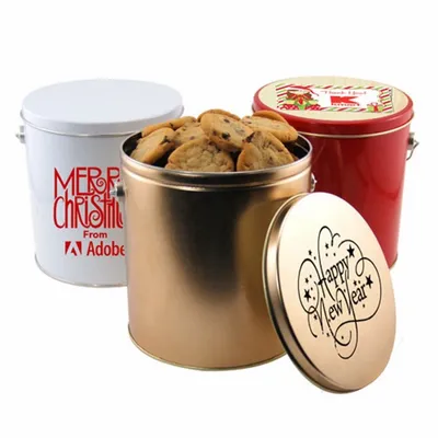 1 Gallon Gift Tin with Cookies - Custom Shot Glass Now