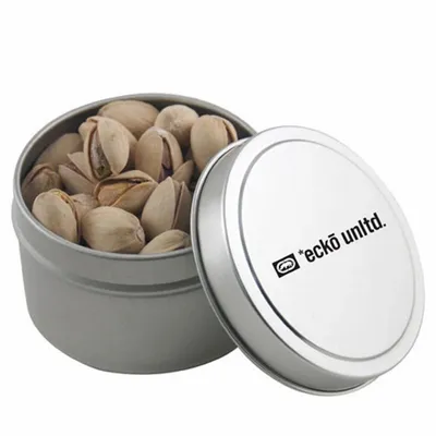 Round Tin with Pistachios - SBF3100 - Custom Shot Glass Now
