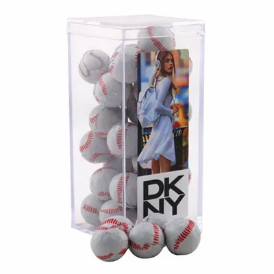Acrylic Box with Chocolate Baseballs - Medium - Custom Shot Glass Now