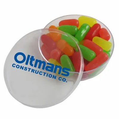 Small Round Acrylic with Mike & Ike's - Custom Shot Glass Now