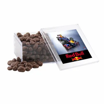 Acrylic Box with Choc Covered Raisins - Large - Custom Shot Glass Now