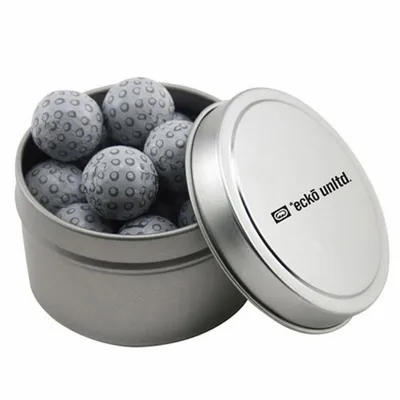 Round Tin with Chocolate Golf Balls - SBF3100 - Custom Shot Glass Now