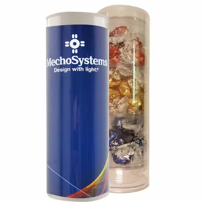 3 Piece Holiday Gift Tube with Lindor Truffles - Custom Shot Glass Now