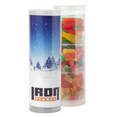 Clever Candy 3 Piece Gift Tube with Gummy Candy - Custom Shot Glass Now