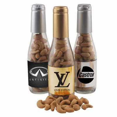 Champagne Bottle with Cashews 8" - Custom Shot Glass Now