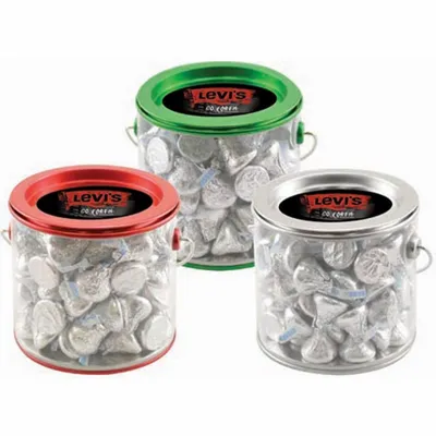Tin Pail with Hershey Kisses - Custom Shot Glass Now