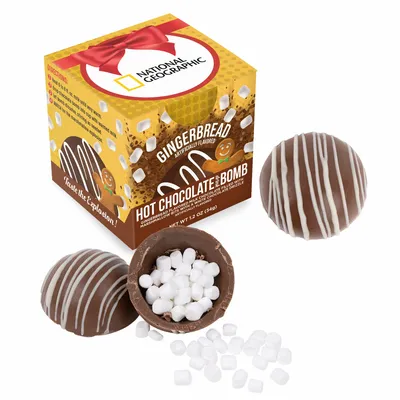 Hot Chocolate Bomb Gingerbread Flavor in Full Color Box - Custom Shot Glass Now
