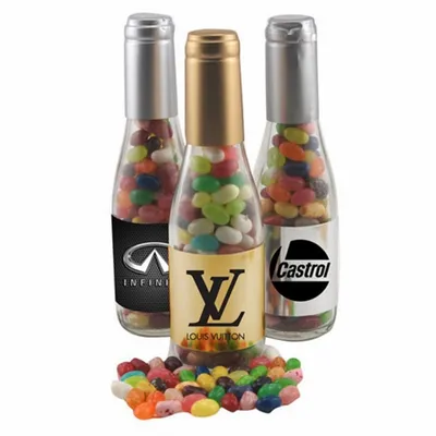 Champagne Bottle w/Jelly Bellies 8" - Custom Shot Glass Now