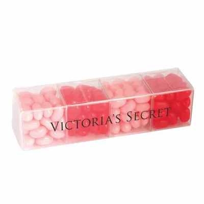 4 Cube Acetate Gift Box with Jelly Belly Jelly Beans - Custom Shot Glass Now